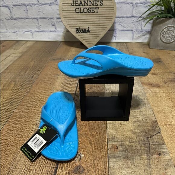 Dawgs flip flop sandals peacock white NWT - Picture 5 of 8